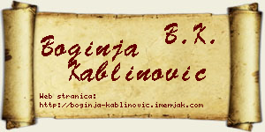 Boginja Kablinović vizit kartica